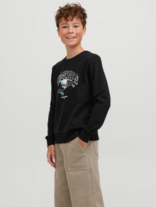 Jack & Jones Printet Sweatshirt med rund hals Til drenge -Black - 12247870