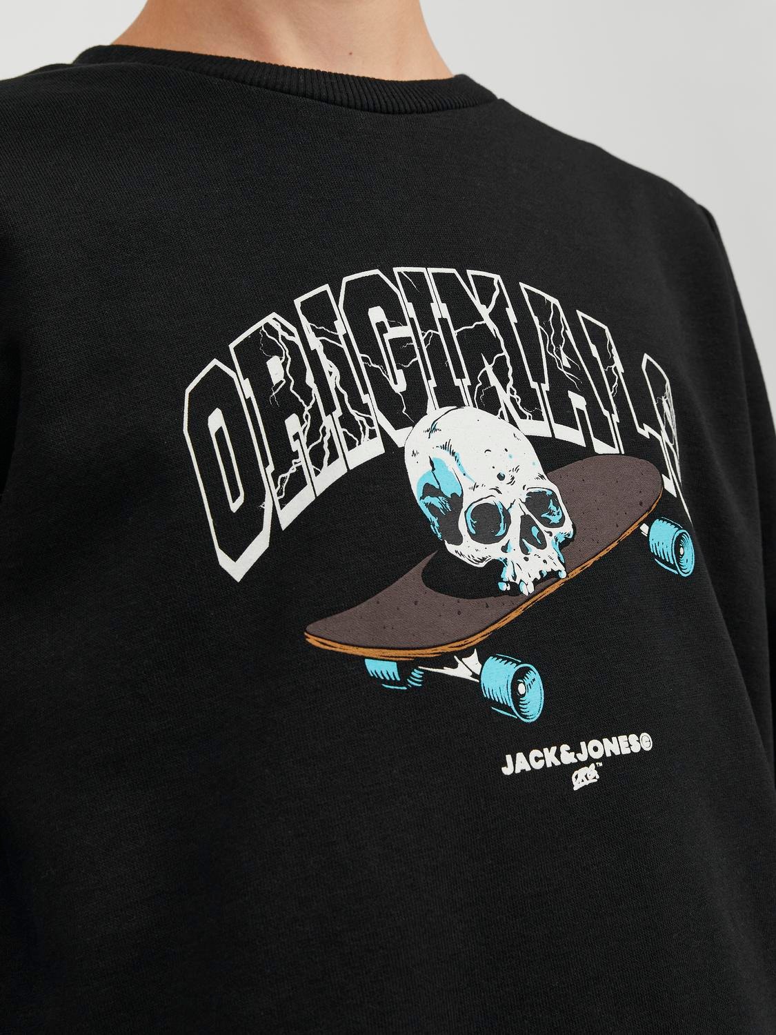 Jack & Jones Bedrukt Sweatshirt met ronde hals Voor jongens -Black - 12247870