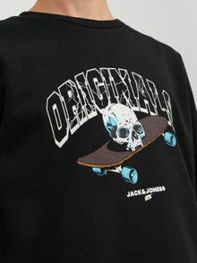 Jack & Jones Printed Crew neck Sweatshirt For boys -Black - 12247870