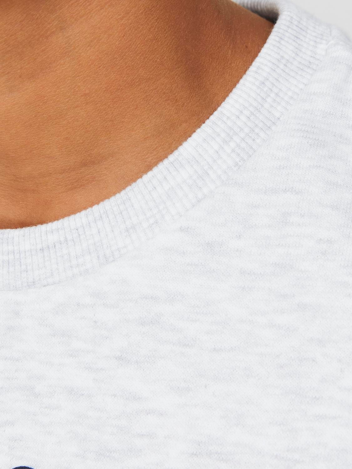 Jack & Jones Bedrukt Sweatshirt met ronde hals Voor jongens -White Melange - 12247870