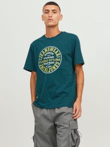 Jack & Jones Tryck Rundringning T-shirt -Ponderosa Pine - 12247881