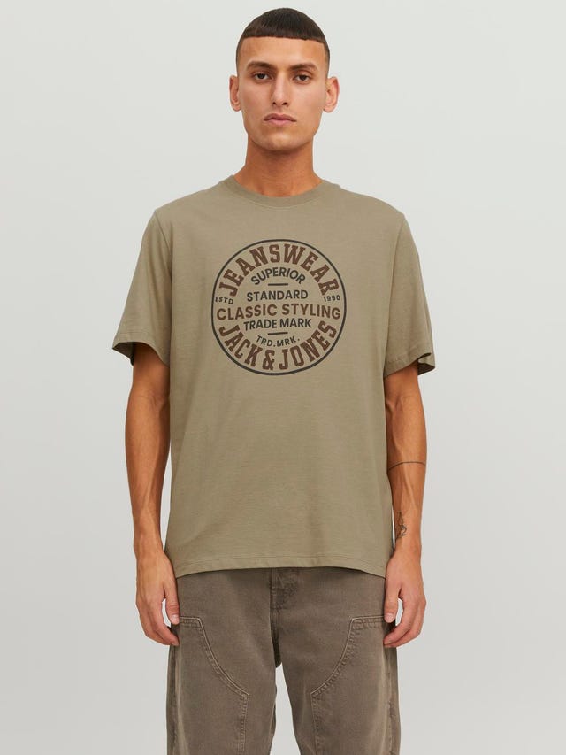 Jack & Jones Nadruk Okrągły dekolt T-shirt - 12247881