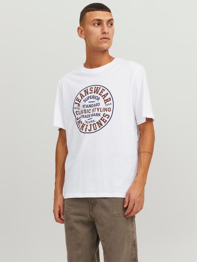 Jack & Jones Bedrukt Ronde hals T-shirt - 12247881