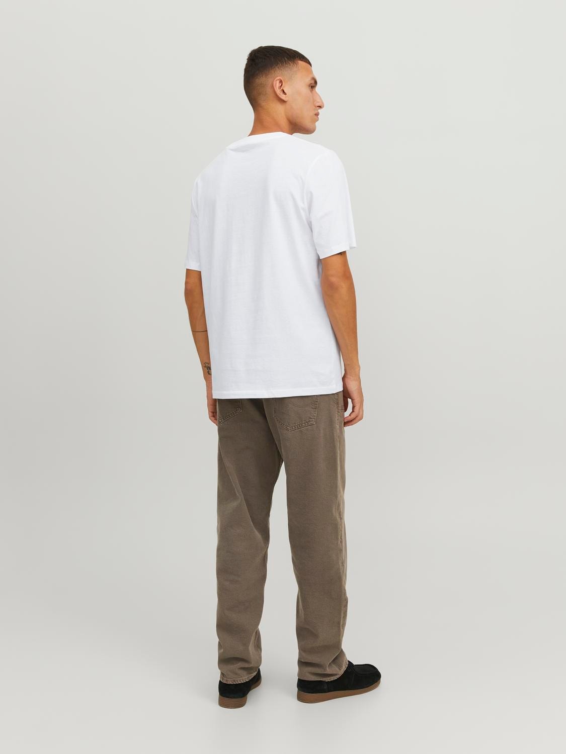 Jack & Jones Gedrukt Ronde hals T-shirt -Bright White - 12247881