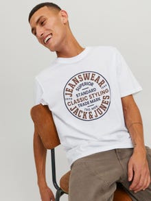Jack & Jones Bedrukt Ronde hals T-shirt -Bright White - 12247881