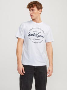 Jack & Jones Gedrukt Ronde hals T-shirt -White - 12247972