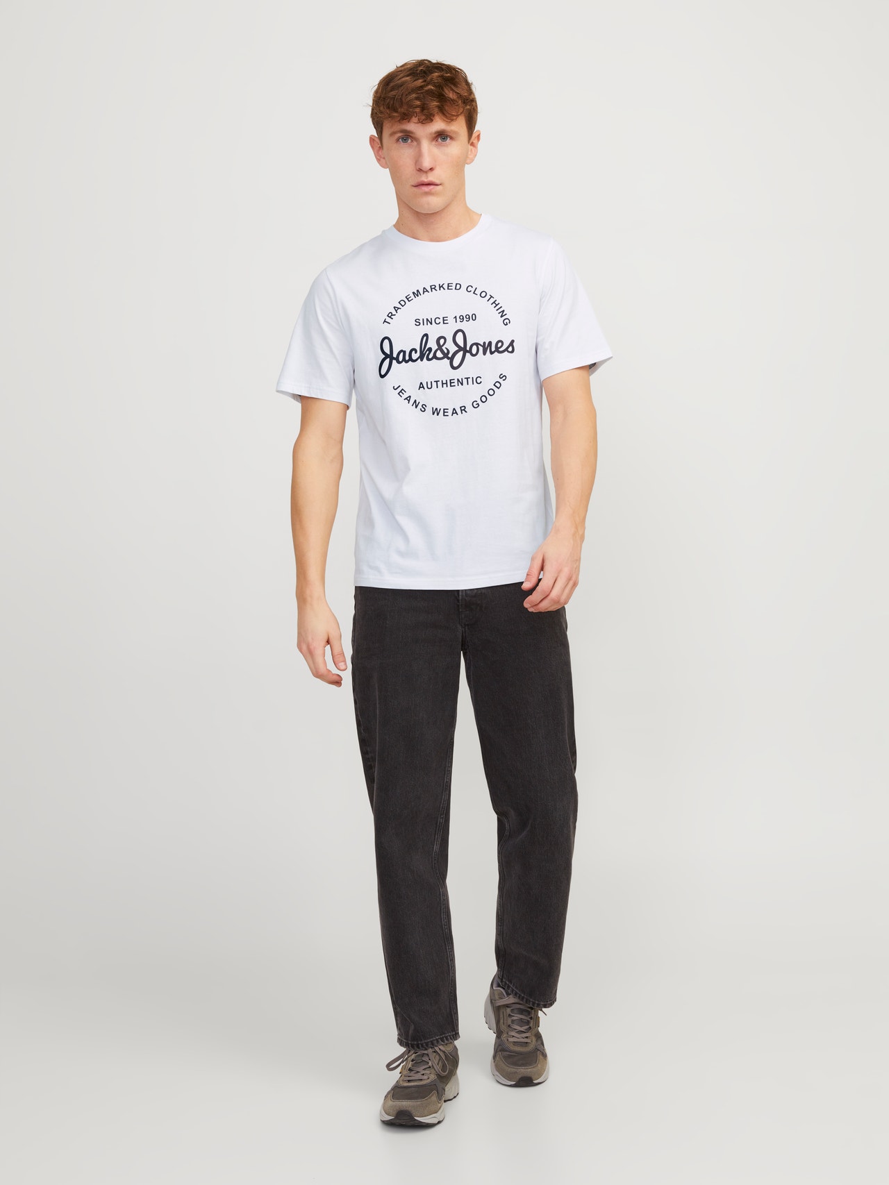 Jack & Jones Gedrukt Ronde hals T-shirt -White - 12247972