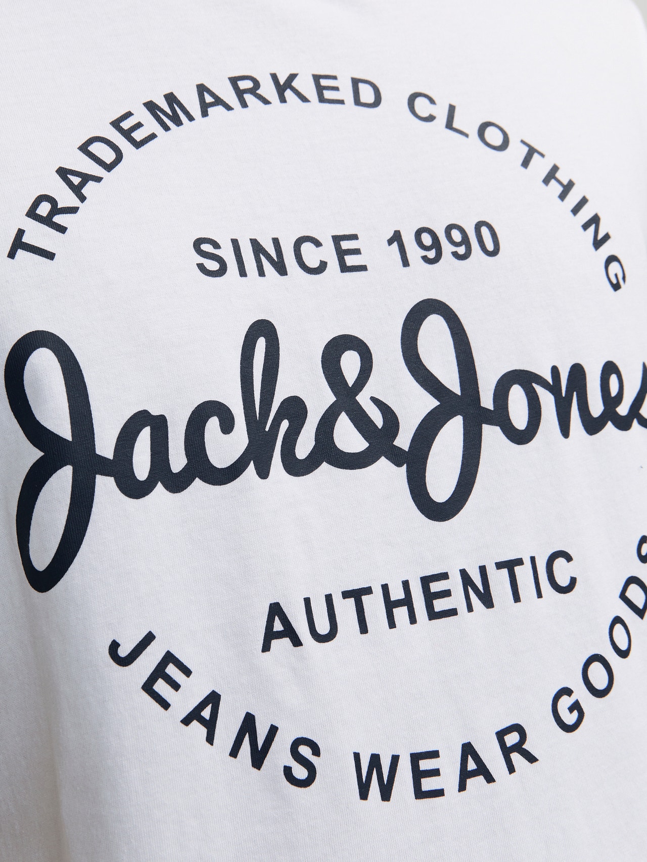 Jack & Jones Gedrukt Ronde hals T-shirt -White - 12247972