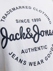 Jack & Jones T-shirt Estampar Decote Redondo -White - 12247972