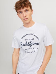 Jack & Jones Gedruckt Rundhals T-shirt -White - 12247972