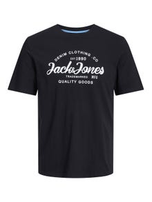 Jack & Jones Printed Crew neck T-shirt -Black - 12247972