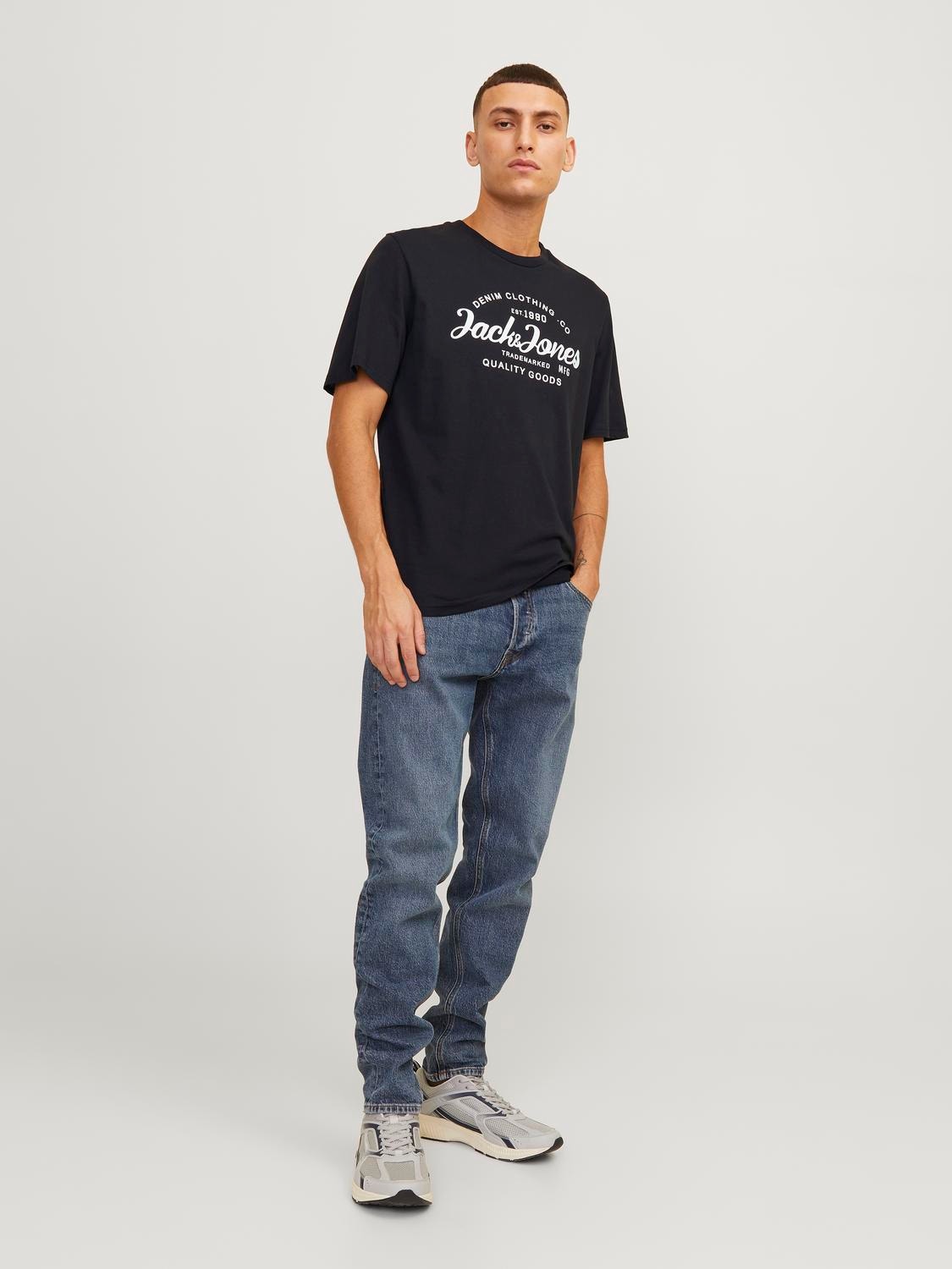 Jack & Jones Gedrukt Ronde hals T-shirt -Black - 12247972