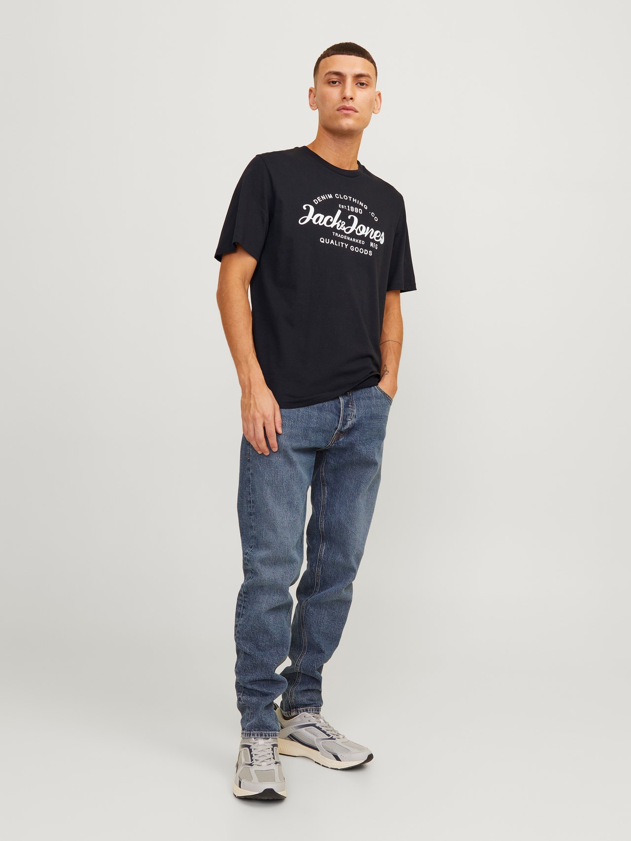 Jack & Jones Printed Crew neck T-shirt -Black - 12247972