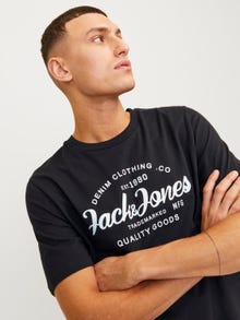 Jack & Jones Painettu Pyöreä pääntie T-paita -Black - 12247972