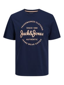 Jack & Jones Gedrukt Ronde hals T-shirt -Navy Blazer - 12247972