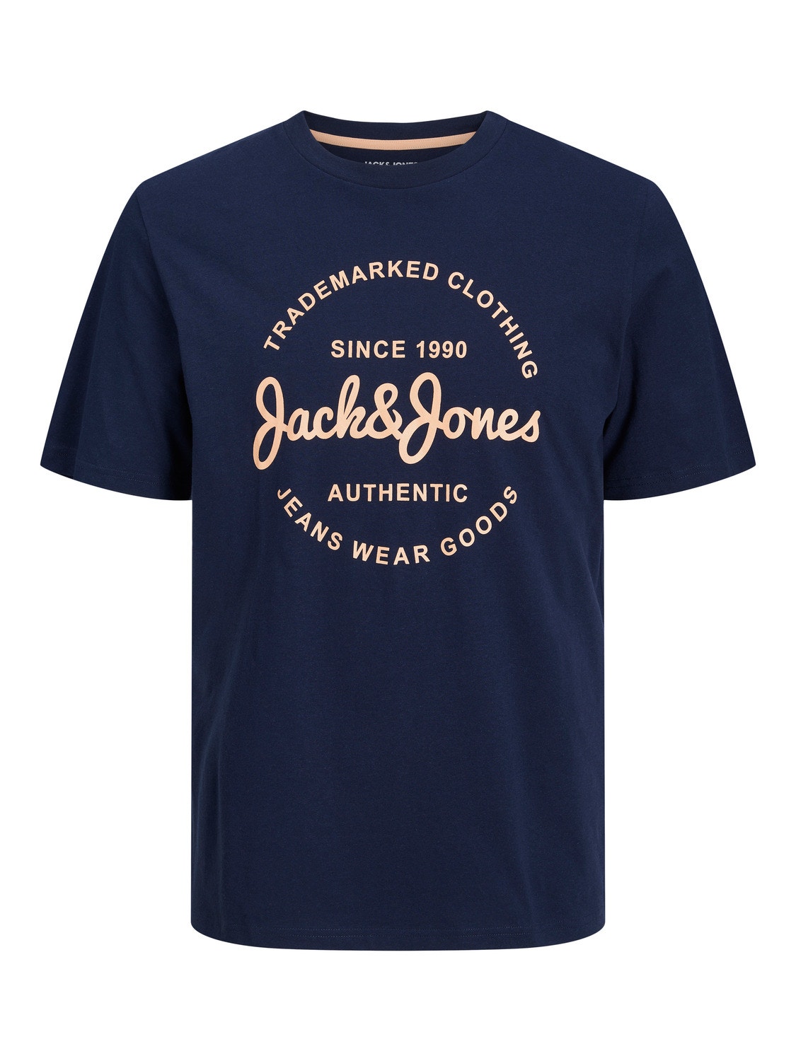 Jack & Jones Spausdintas raštas Apskritas kaklas Marškinėliai -Navy Blazer - 12247972