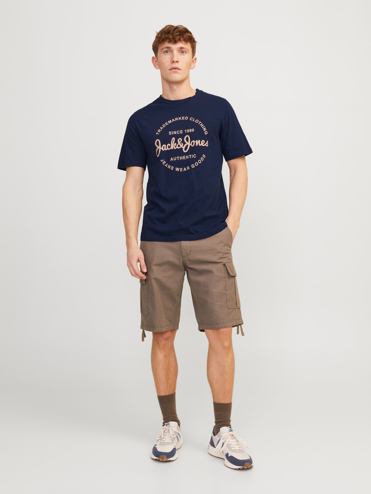 Jack & Jones Gedrukt Ronde hals T-shirt -Navy Blazer - 12247972