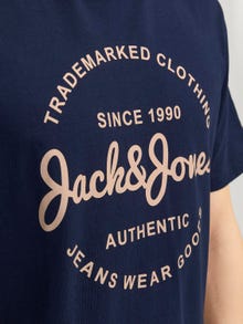 Jack & Jones Spausdintas raštas Apskritas kaklas Marškinėliai -Navy Blazer - 12247972