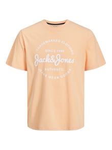Jack & Jones Nadruk Okrągły dekolt T-shirt -Apricot Ice  - 12247972