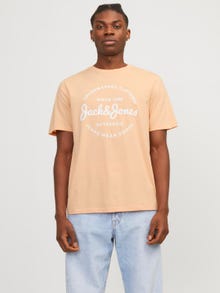 Jack & Jones Printed Crew neck T-shirt -Apricot Ice  - 12247972