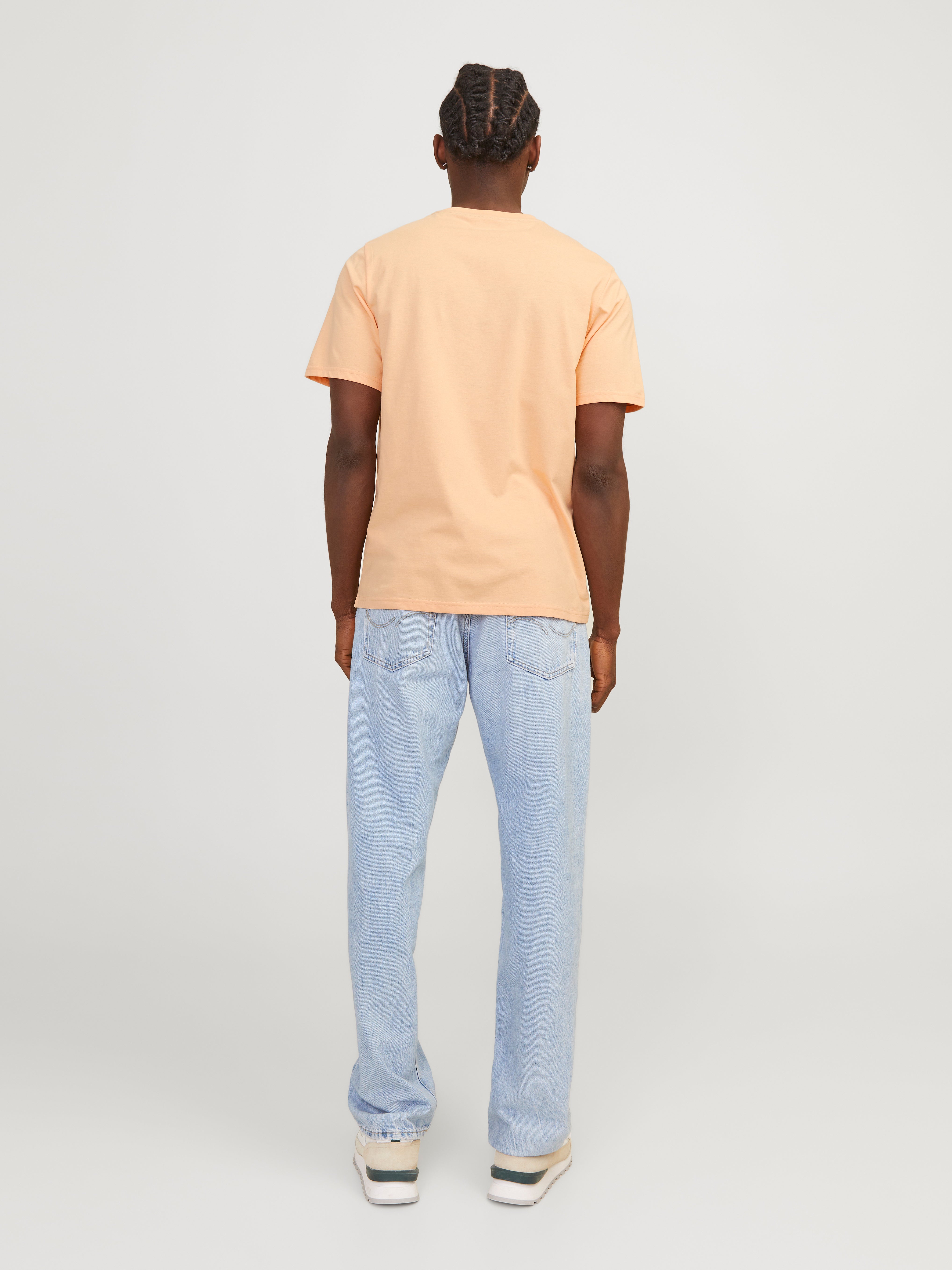 Printed Crew neck T-shirt | Light Orange | Jack & Jones®