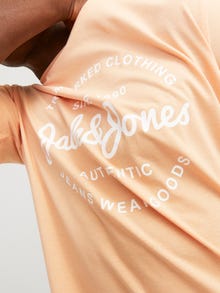 Jack & Jones Potištěný Kruhový výstřih Tričko -Apricot Ice  - 12247972