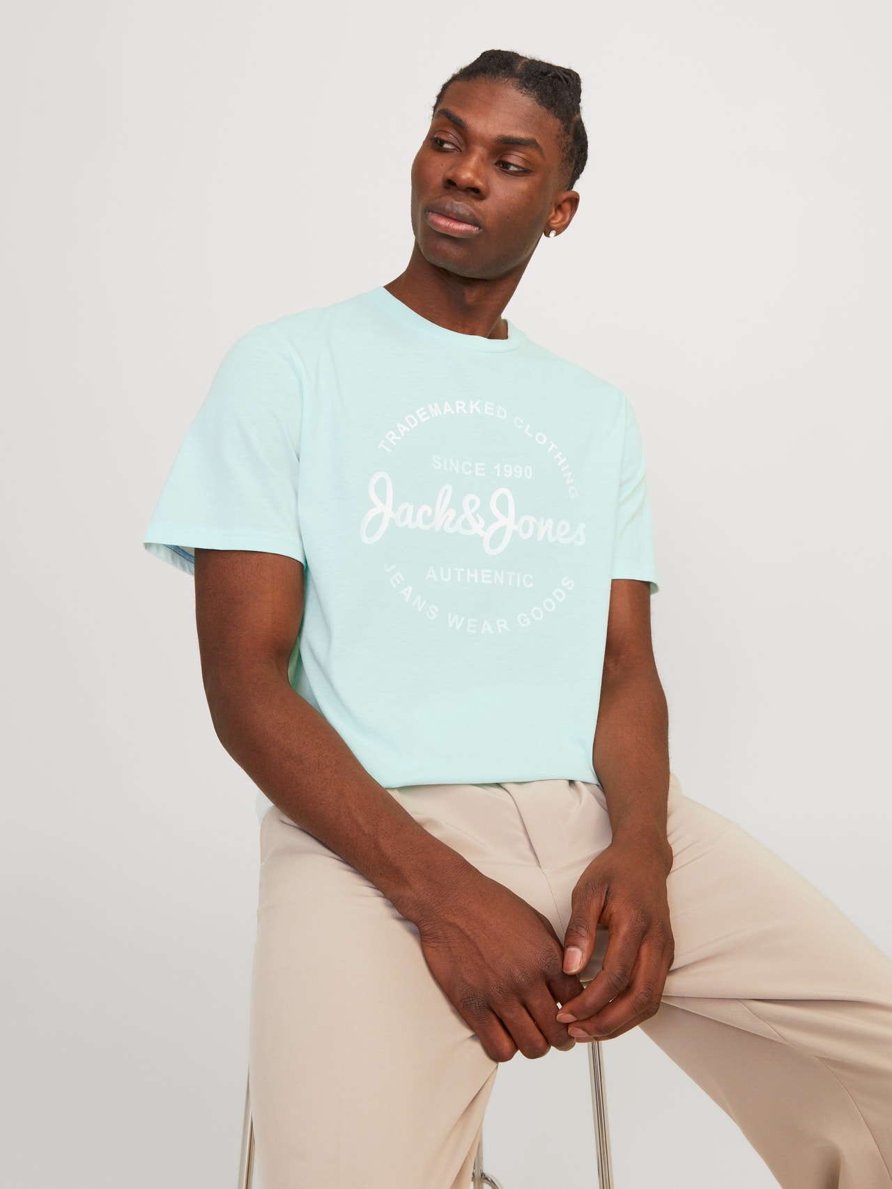 Jack & Jones Gedruckt Rundhals T-shirt -Soothing Sea - 12247972