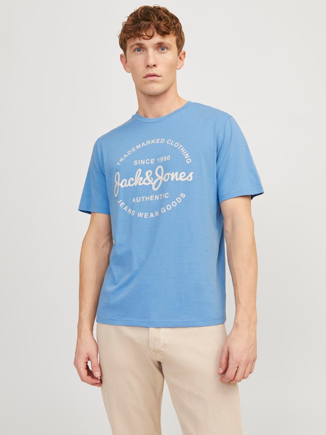 Jack & Jones Printet Crew neck T-shirt -Pacific Coast - 12247972