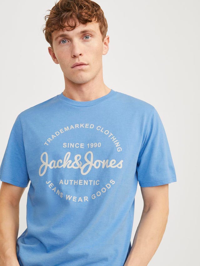 Jack & Jones Nadruk Okrągły dekolt T-shirt - 12247972