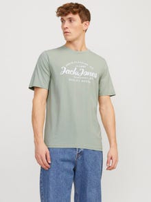 Jack & Jones Printet Crew neck T-shirt -Desert Sage - 12247972
