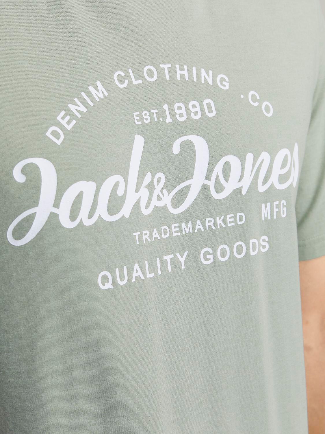 Jack & Jones T-shirt Estampar Decote Redondo -Desert Sage - 12247972