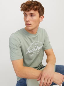 Jack & Jones Printed Crew neck T-shirt -Desert Sage - 12247972