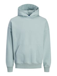 Jack & Jones Plain Hoodie -Gray Mist - 12248035