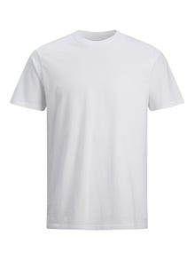Jack & Jones 3-pak Gładki Okrągły dekolt T-shirt -White - 12248076