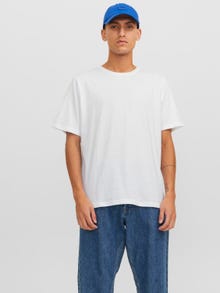 Jack & Jones 3-pack Plain Crew neck T-shirt -White - 12248076