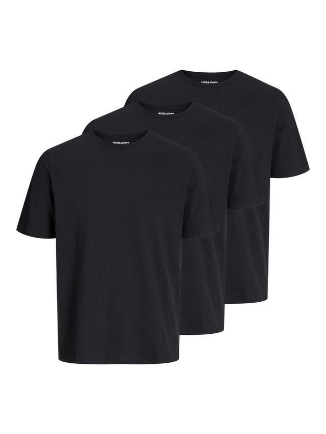 Jack & Jones 3-pak Ensfarvet Crew neck T-shirt - 12248076