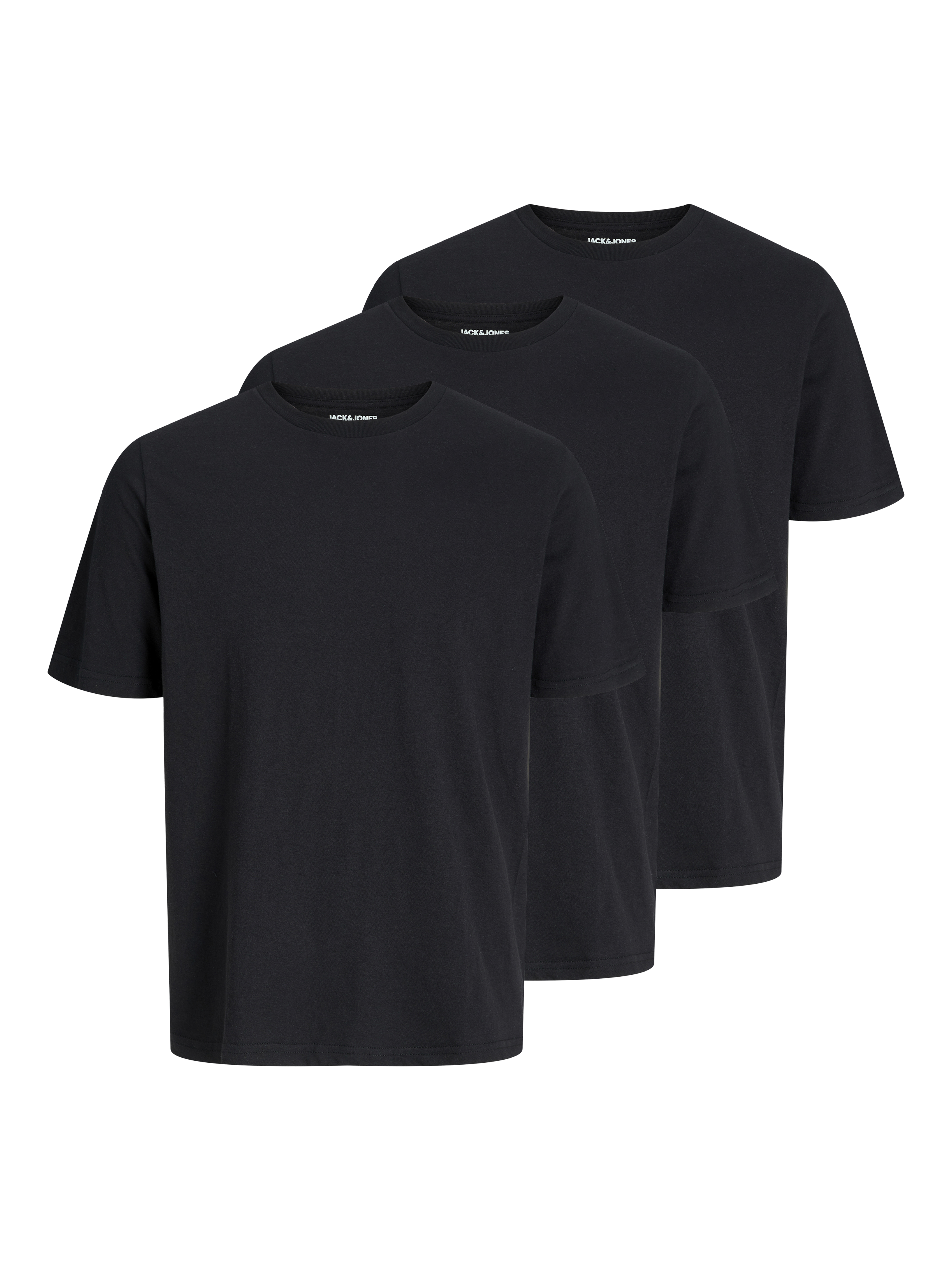 Jack & Jones Men's 3-Pack Cotton T-Shirts - Plain Logo, Regular Fit (S-2XL)