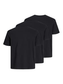 Jack & Jones 3-pack Enfärgat Rundringning T-shirt -Black - 12248076