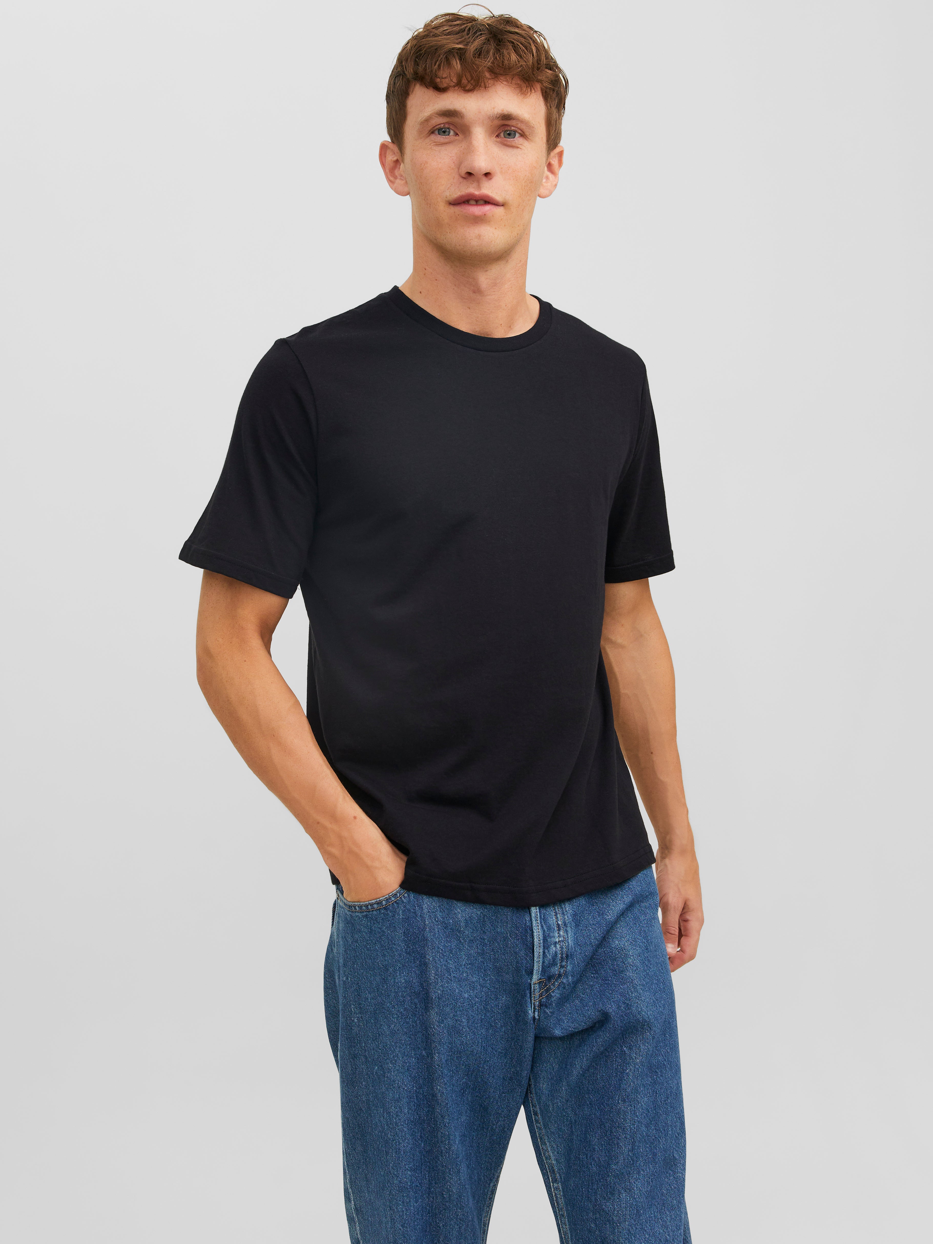 Pack De 3 T-shirt Uni Col Rond - Jack & Jones - Modalova