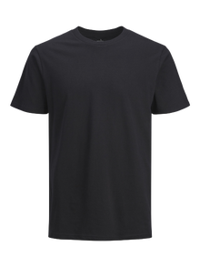 Jack & Jones 3-pakkainen Yksivärinen Pyöreä pääntie T-paita -Black - 12248076