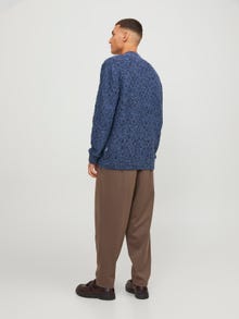 Jack & Jones Ensfarvet Striktrøje med rund hals -Night Sky - 12248127