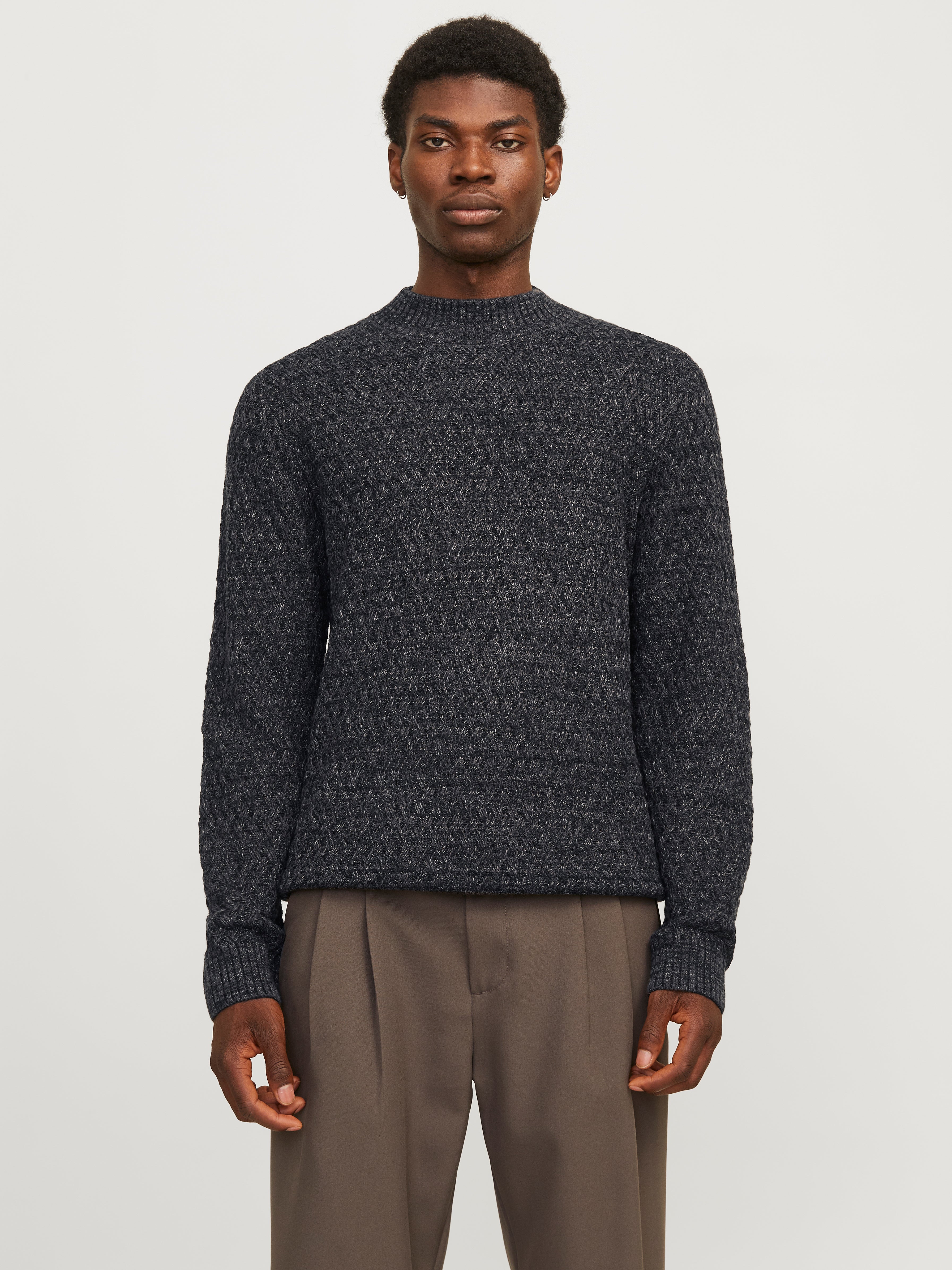 Einfarbig Strickpullover