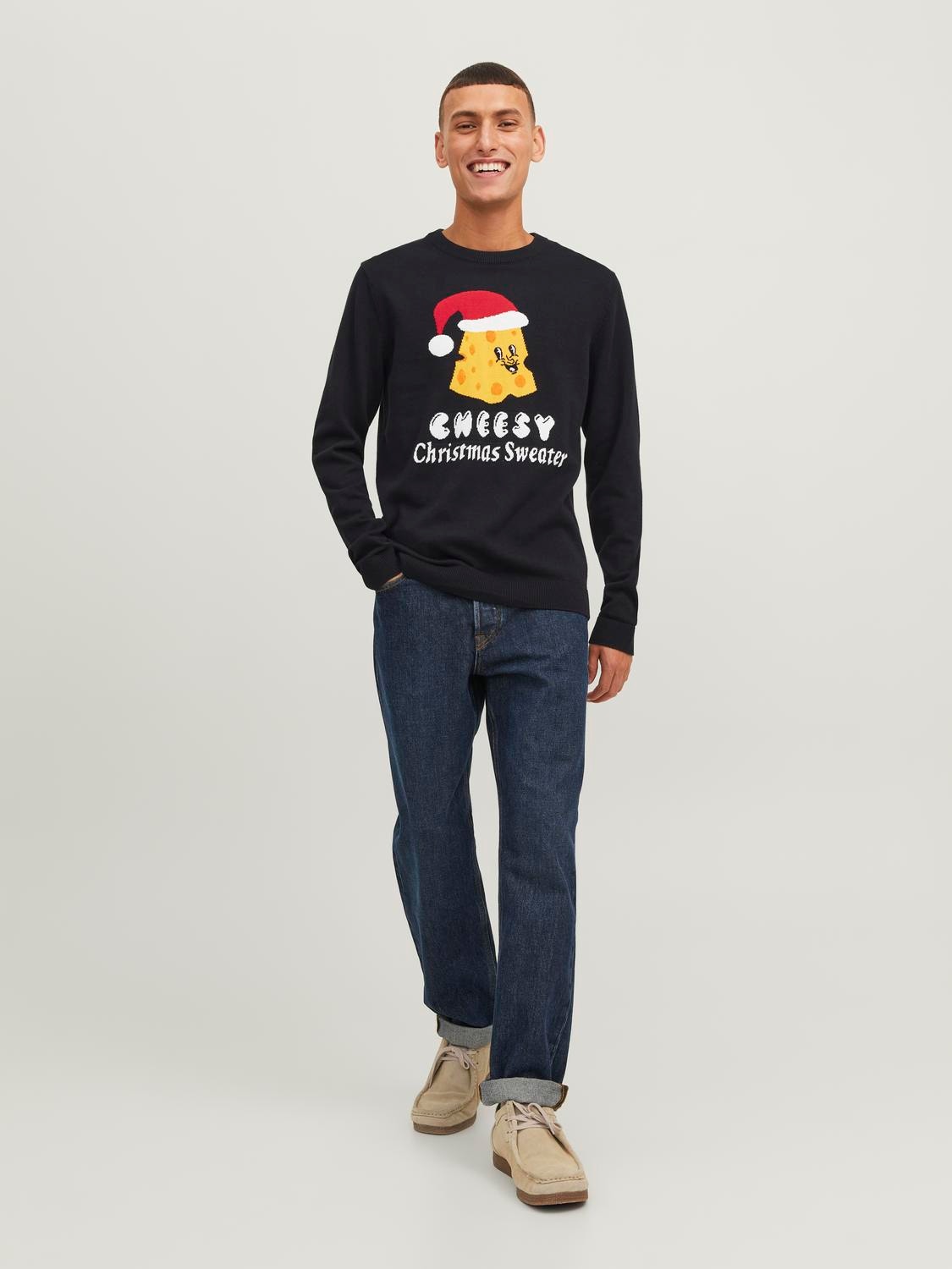Jack & Jones Karácsony Személyzeti nyakú pulóver -Black - 12248141