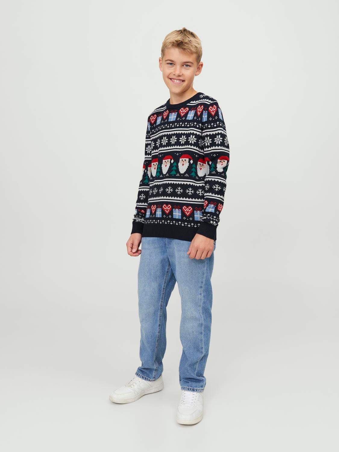 X-mas Sweter z dzianiny z okrągłym dekoltem Dla chłopców