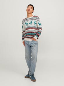 Jack & Jones Jõulud Meeskonnakaelusega džemper -Moonbeam - 12248145