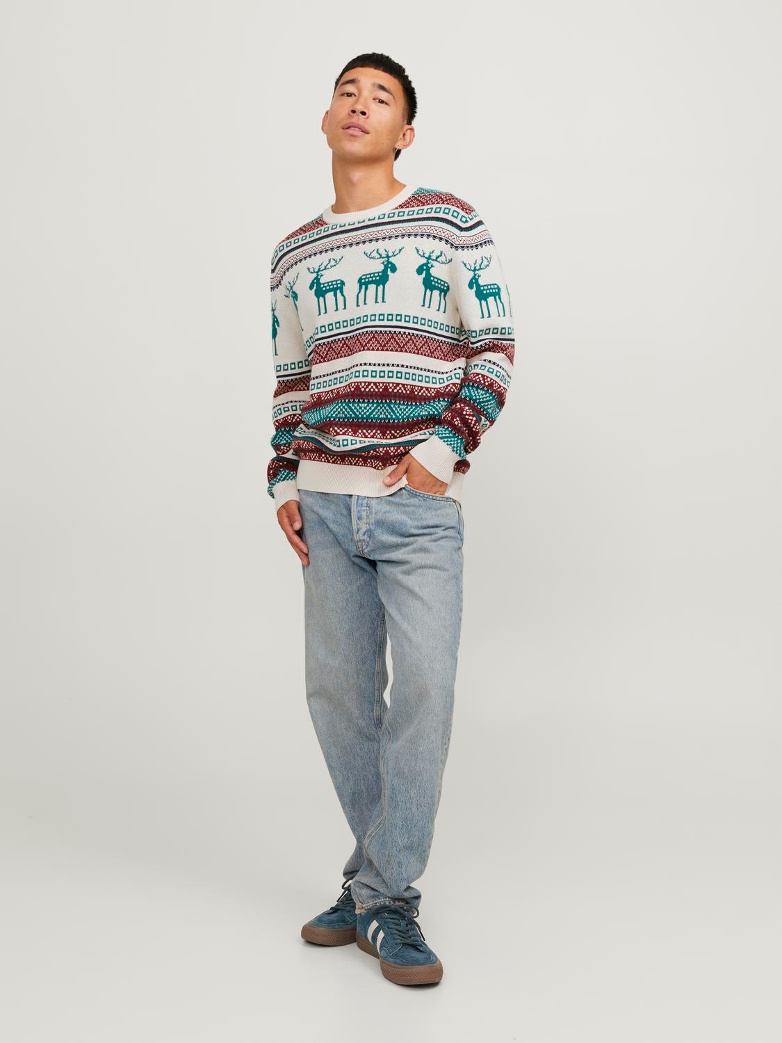 Jack & Jones X-mas Svetr s okrouhlým výstřihem -Moonbeam - 12248145