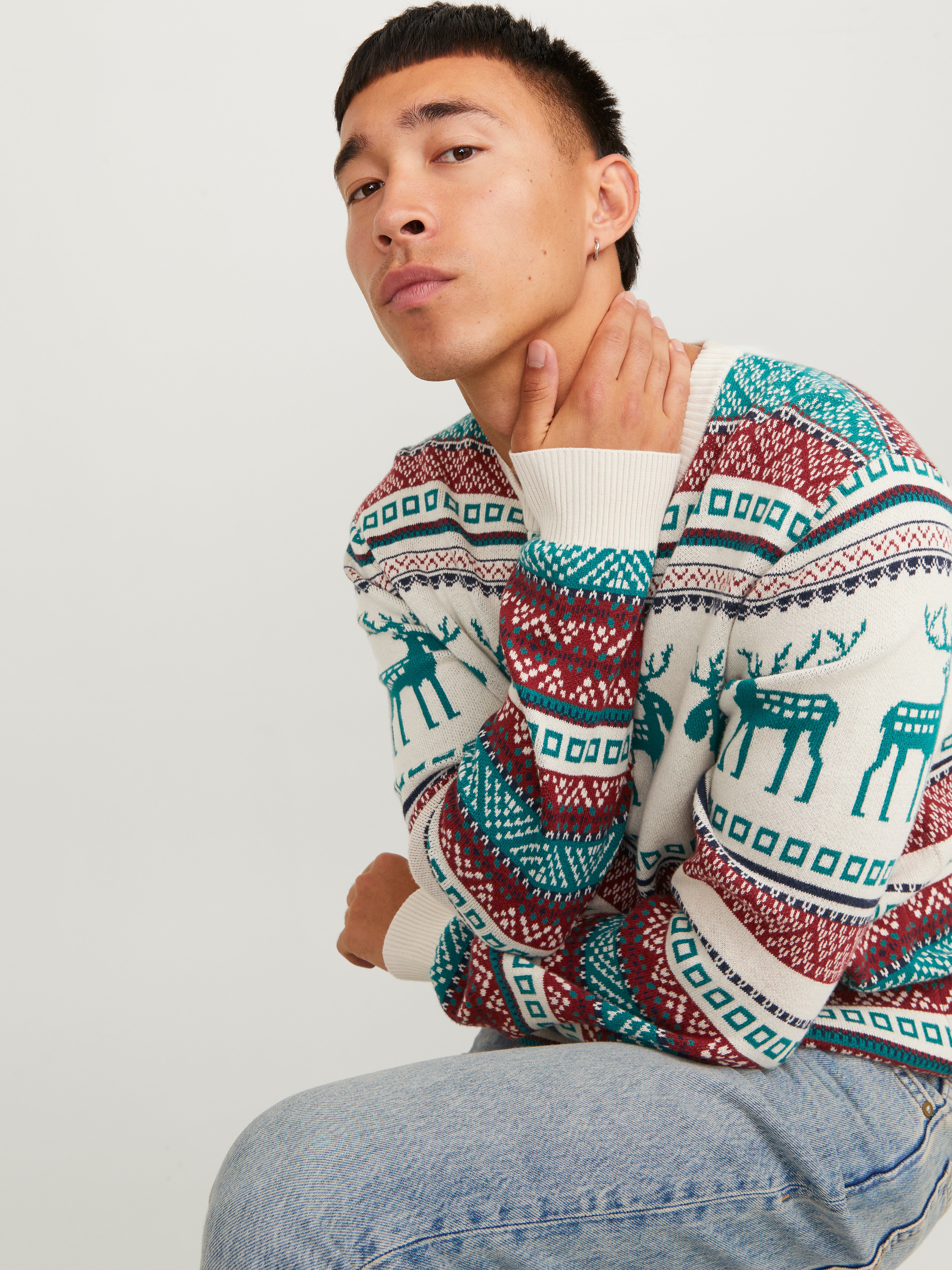 Jack & jones sale fairisle knitted christmas jumper