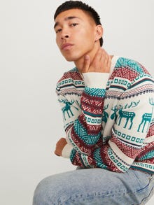 Jack & Jones X-mas Crewneck Stickad tröja -Moonbeam - 12248145