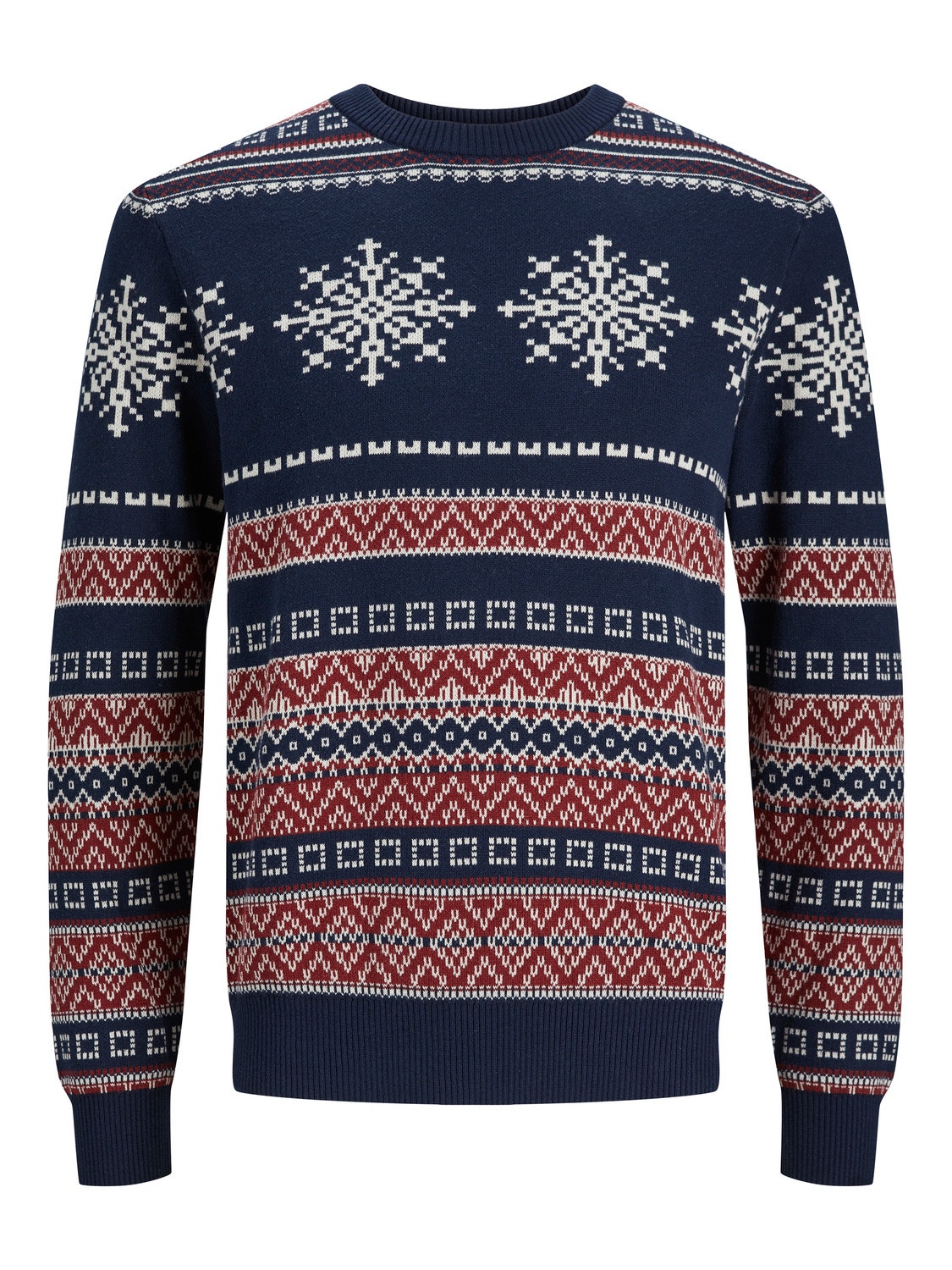 Jack & Jones X-mas Crewneck Stickad tröja -Navy Blazer - 12248145