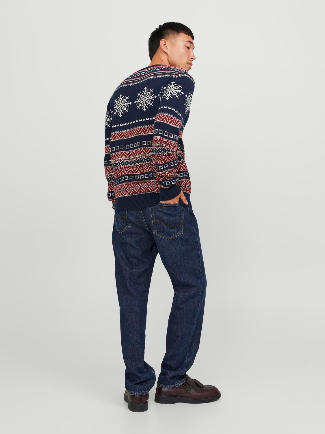 Jack & Jones X-mas Strickpullover mit Rundhals -Navy Blazer - 12248145